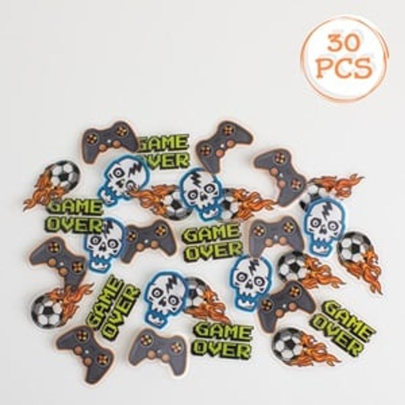Sport si Outdoor - Ciclism - Piese pentru biciclete - Spite si nipluri biciclete - Decoratiuni pentru spite bicicleta, Set 30 buc, Modele Gamer, Football, Skull - Infinity.ro