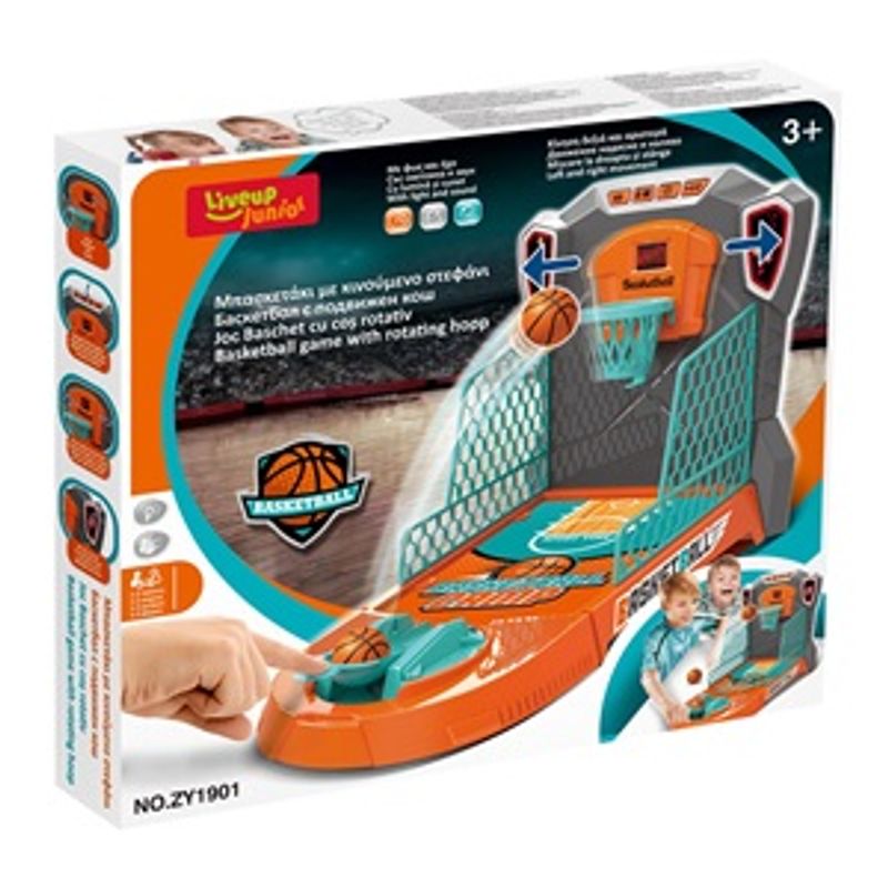 Sport si Outdoor - Sporturi de echipa - Baschet - Cosuri si panouri baschet - Joc Baschet de Masa cu Cos Mobil, Lumina si Sunet, 2 Jucatori, Portocaliu, Plastic - Infinity.ro