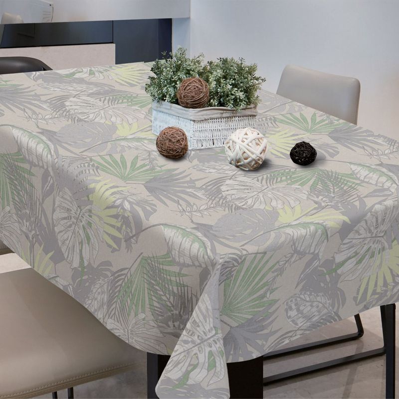 Casa si Gradina - Textile si covoare - Textile bucatarie - Fete de masa - Fata de masa din vinil, Bej cu model feriga, 180x140 cm - Infinity.ro
