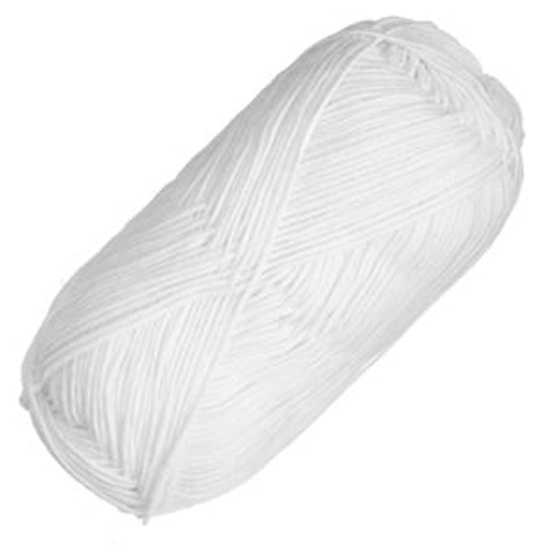 Casa si Gradina - Decoratiuni - DIY - Articole mercerie - Fir de Tricotat Alb, 50g, 165m, Bumbac - Infinity.ro