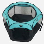 Petshop - Accesorii petshop - Culcusuri si custi - Tarcuri si colivii - Tarc delimitare pentru animale de companie, pliabil, turcoaz, 91x91x58 cm - Infinity.ro