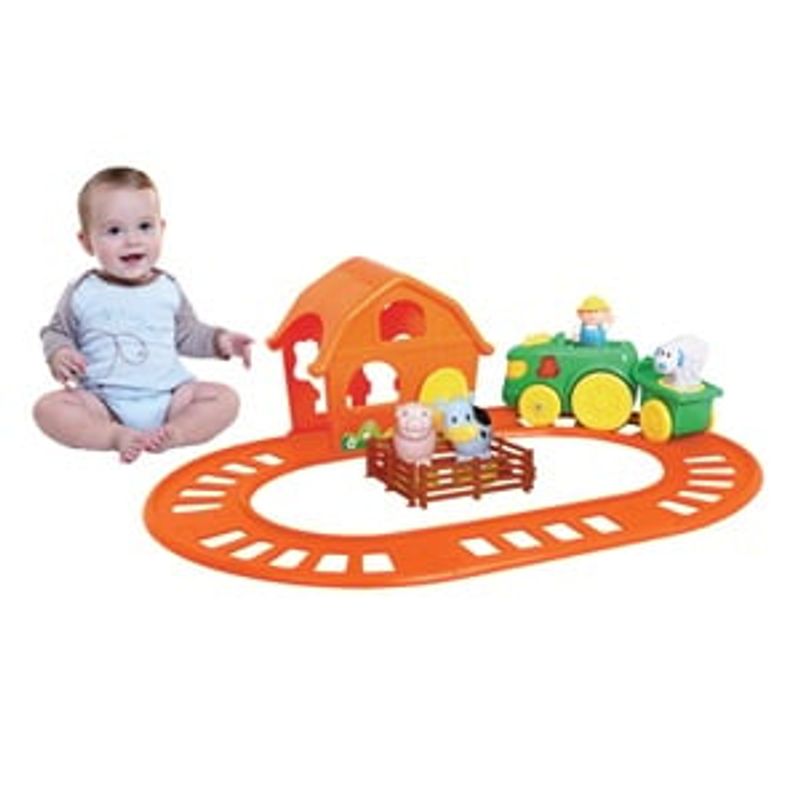 Jucarii, Copii si Bebe - Jucarii si jocuri - Vehicule si jucarii cu telecomanda - Masinute - Ferma cu Tren si Animale, Jucarie Prescolara, Multicolor - Infinity.ro