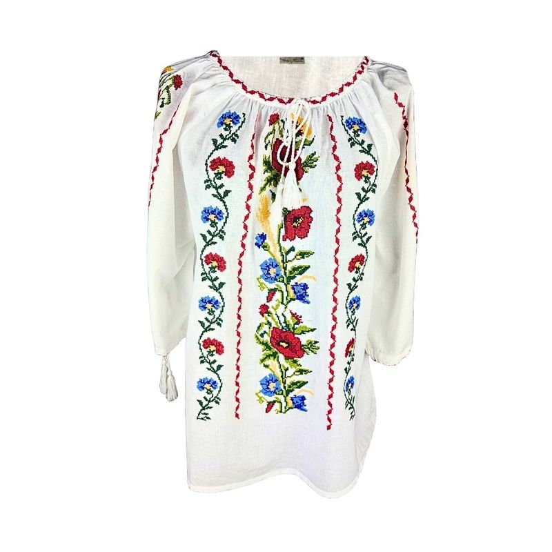 Fashion, accesorii si bijuterii - Femei - Imbracaminte femei - Camasi si bluze femei - Bluza dama O26F alb,galben marimea S - Infinity.ro