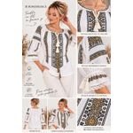 Fashion, accesorii si bijuterii - Femei - Imbracaminte femei - Camasi si bluze femei - Bluza dama O26F alb/negru marimea S - Infinity.ro