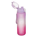Casa si Gradina - Bucatarie si vesela - Cani si pahare - Sticle - Sticla de apa sport din plastic, 1L, cu model ombre fuchsia-lila si mesaj Keep going - Infinity.ro