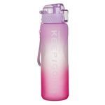 Casa si Gradina - Bucatarie si vesela - Cani si pahare - Sticle - Sticla de apa sport din plastic, 1L, cu model ombre fuchsia-lila si mesaj Keep going - Infinity.ro