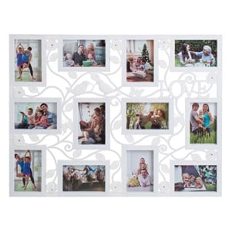Market - Cadouri - Rame si albume foto - Rama foto decorativa alba, dreptunghiulara, pentru 12 poze, 70x54cm - Infinity.ro