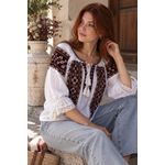 Fashion, accesorii si bijuterii - Femei - Imbracaminte femei - Camasi si bluze femei - Bluza dama O26F alb/rosu marimea S - Infinity.ro