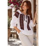 Fashion, accesorii si bijuterii - Femei - Imbracaminte femei - Camasi si bluze femei - Bluza dama O26F alb/rosu marimea S - Infinity.ro