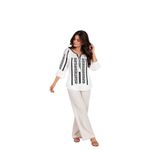 Fashion, accesorii si bijuterii - Femei - Imbracaminte femei - Camasi si bluze femei - Bluza dama O26F alb/negru marimea S - Infinity.ro