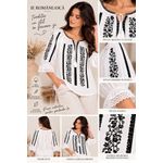 Fashion, accesorii si bijuterii - Femei - Imbracaminte femei - Camasi si bluze femei - Bluza dama O26F alb/negru marimea S - Infinity.ro