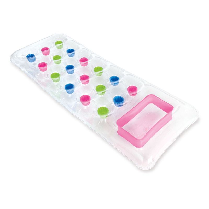 Jucarii, Copii si Bebe - Jucarii si jocuri - Jucarii de exterior - Saltele si mingi pentru plaja - Saltea gonflabila pentru plaja, 1.88x0.71m, transparenta, cu suporturi pentru pahare - Infinity.ro
