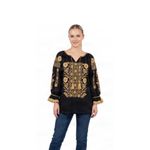 Fashion, accesorii si bijuterii - Femei - Imbracaminte femei - Camasi si bluze femei - Bluza dama O26F negru/bej marimea S - Infinity.ro