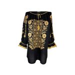Fashion, accesorii si bijuterii - Femei - Imbracaminte femei - Camasi si bluze femei - Bluza dama O26F negru/bej marimea S - Infinity.ro