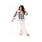 Fashion, accesorii si bijuterii - Femei - Imbracaminte femei - Camasi si bluze femei - Bluza dama OG26 alb/negru marimea 4XL - Infinity.ro