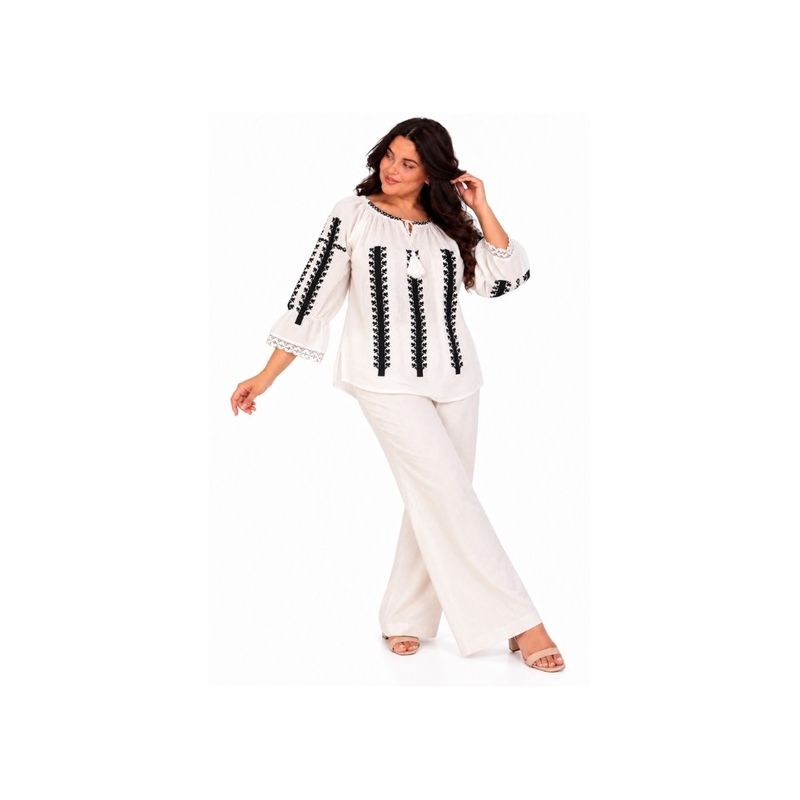 Fashion, accesorii si bijuterii - Femei - Imbracaminte femei - Camasi si bluze femei - Bluza dama OG26 alb crystal marimea 4XL - Infinity.ro