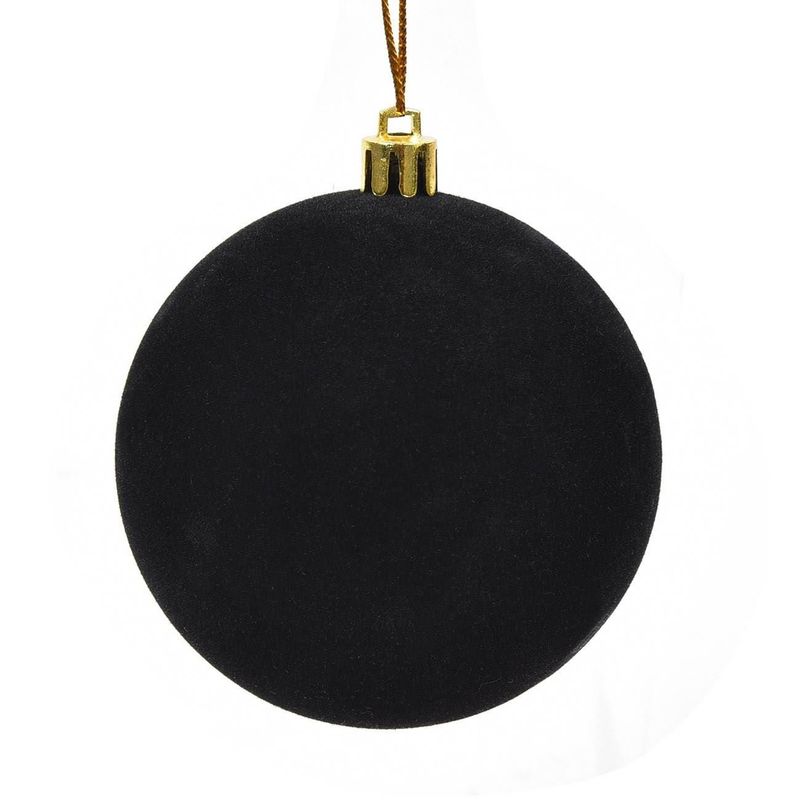 Casa si Gradina - Decoratiuni - Decoratiuni de sezon - Glob catifelat negru pentru brad 8 cm - Infinity.ro