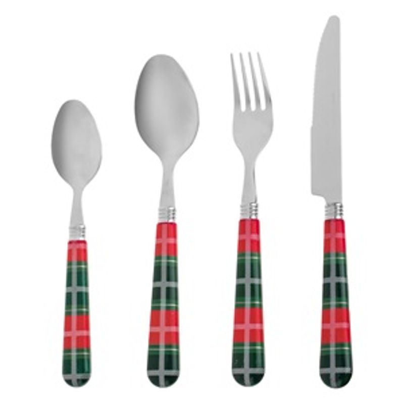 Casa si Gradina - Bucatarie si vesela - Vesela si tacamuri - Servicii de masa - Set Tacamuri de Craciun cu Maner Rosu Verde - Infinity.ro