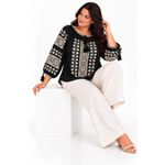 Fashion, accesorii si bijuterii - Femei - Imbracaminte femei - Camasi si bluze femei - Bluza dama OG26 negru marimea 4XL - Infinity.ro