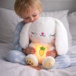 Jucarii, Copii si Bebe - Jucarii si jocuri - Jucarii bebelusi - Jucarii interactive bebelusi - Iepuras de plus cu miscare de respiratie si sunet, Alb - Infinity.ro