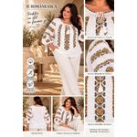 Fashion, accesorii si bijuterii - Femei - Imbracaminte femei - Camasi si bluze femei - Bluza dama OG26 alb/maro marimea 4XL - Infinity.ro