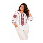 Fashion, accesorii si bijuterii - Femei - Imbracaminte femei - Camasi si bluze femei - Bluza dama OG26 alb/grena marimea 4XL - Infinity.ro