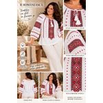 Fashion, accesorii si bijuterii - Femei - Imbracaminte femei - Camasi si bluze femei - Bluza dama OG26 alb/grena marimea 4XL - Infinity.ro