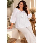Fashion, accesorii si bijuterii - Femei - Imbracaminte femei - Camasi si bluze femei - Bluza dama OG26 alb marimea 4XL - Infinity.ro