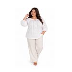 Fashion, accesorii si bijuterii - Femei - Imbracaminte femei - Camasi si bluze femei - Bluza dama OG26 alb marimea 4XL - Infinity.ro