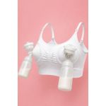 Fashion, accesorii si bijuterii - Femei - Lenjerie si pijamale femei - Lenjerie intima femei - Sutien Linovit pentru alaptare 3 in 1 cu sustinere pompa san - Alb - S/M - Elastan,Nylon - Infinity.ro