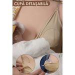 Fashion, accesorii si bijuterii - Femei - Lenjerie si pijamale femei - Lenjerie intima femei - Sutien Linovit pentru alaptare 3 in 1 cu sustinere pompa san - Bej - S/M - Elastan,Nylon - Infinity.ro