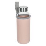 Casa si Gradina - Bucatarie si vesela - Cani si pahare - Sticle - Bidon de Apa din Sticla cu Husa Roz si Maner, 380 ml - Infinity.ro