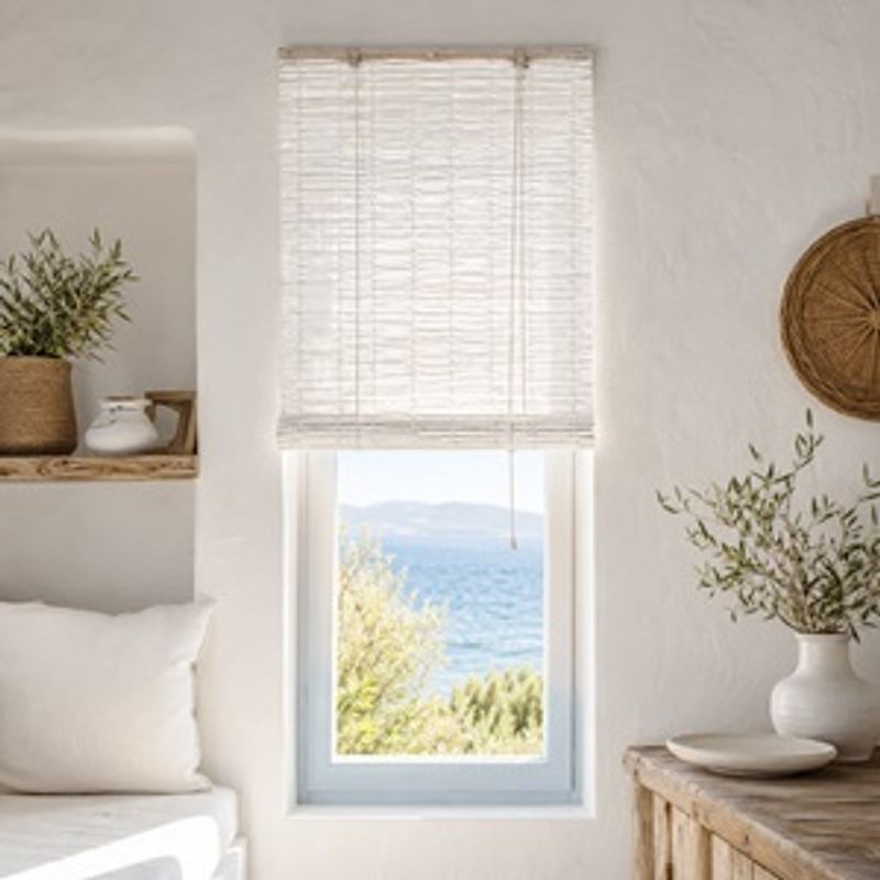 Casa si Gradina - Textile si covoare - Rulouri si jaluzele - Jaluzea din Bambus, 60x180cm, Alb - Infinity.ro