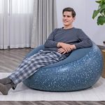 Casa si Gradina - Mobilier - Scaune si fotolii - Fotolii - Fotoliu gonflabil catifelat, Albastru, 112x112x66 cm - Infinity.ro