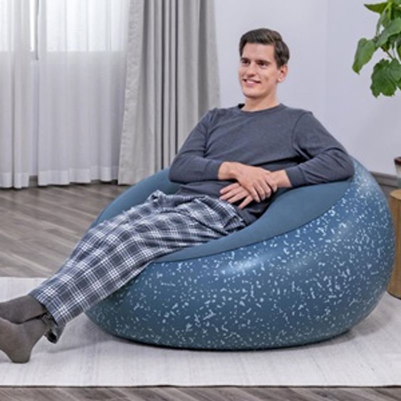Casa si Gradina - Mobilier - Scaune si fotolii - Fotolii - Fotoliu gonflabil catifelat, Albastru, 112x112x66 cm - Infinity.ro