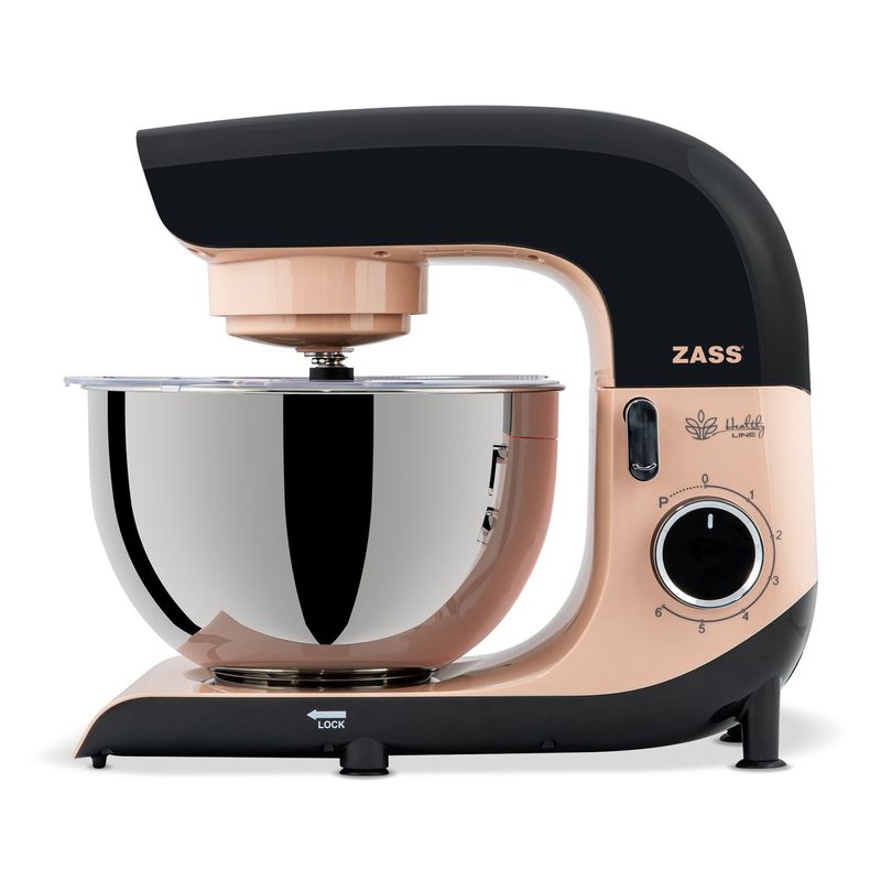 Electronice si Electrocasnice - Electrocasnice bucatarie - Mixere, tocatoare & roboti de bucatarie - Mixere - Mixer Planetar ZASS Healthy Line ZPSM 31, 2000W, 6L, Motor Cupru, 6 Viteze + Pulse, Angrenaje Metalice - Infinity.ro