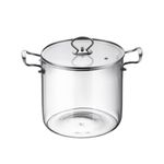 Casa si Gradina - Bucatarie si vesela - Vase pentru gatit - Oale si cratite - Oala transparenta din sticla termorezistenta ZASS Gourmet ZG-GP 30-5.5L, culoare transparent - Infinity.ro