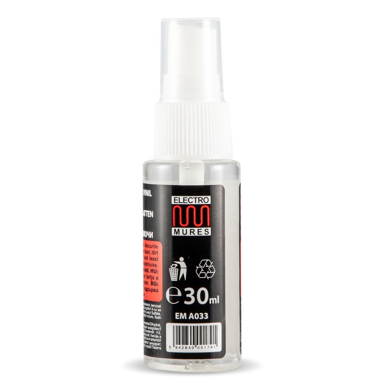 TV, Audio-Video si Foto - Audio Hi-Fi - Accesorii Audio Hi-Fi - Set curatare discuri vinil Electromures EM A005, 4 piese, perie material coreean de catifea, perii fine, solutie 30 ml - Infinity.ro