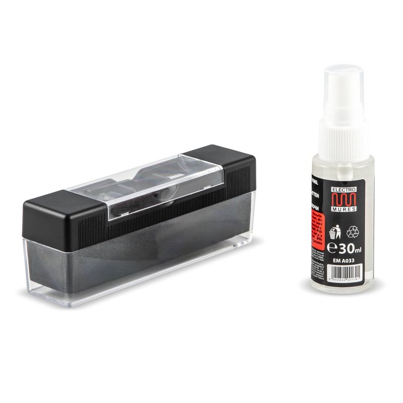 TV, Audio-Video si Foto - Audio Hi-Fi - Accesorii Audio Hi-Fi - Set curatare discuri vinil Electromures EM A005, 4 piese, perie material coreean de catifea, perii fine, solutie 30 ml - Infinity.ro