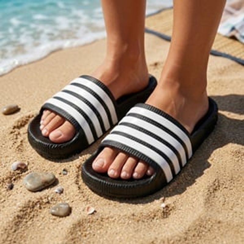 Fashion, accesorii si bijuterii - Femei - Incaltaminte femei - Slapi si papuci femei - Slapi de plaja pentru femei, Negri cu talpa groasa - Infinity.ro
