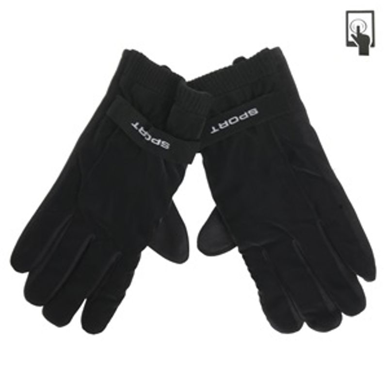 Fashion, accesorii si bijuterii - Barbati - Accesorii barbati - Manusi barbati - Manusi de iarna pentru barbati, negre, captusite cu blana artificiala, compatibile cu ecrane tactile - Infinity.ro