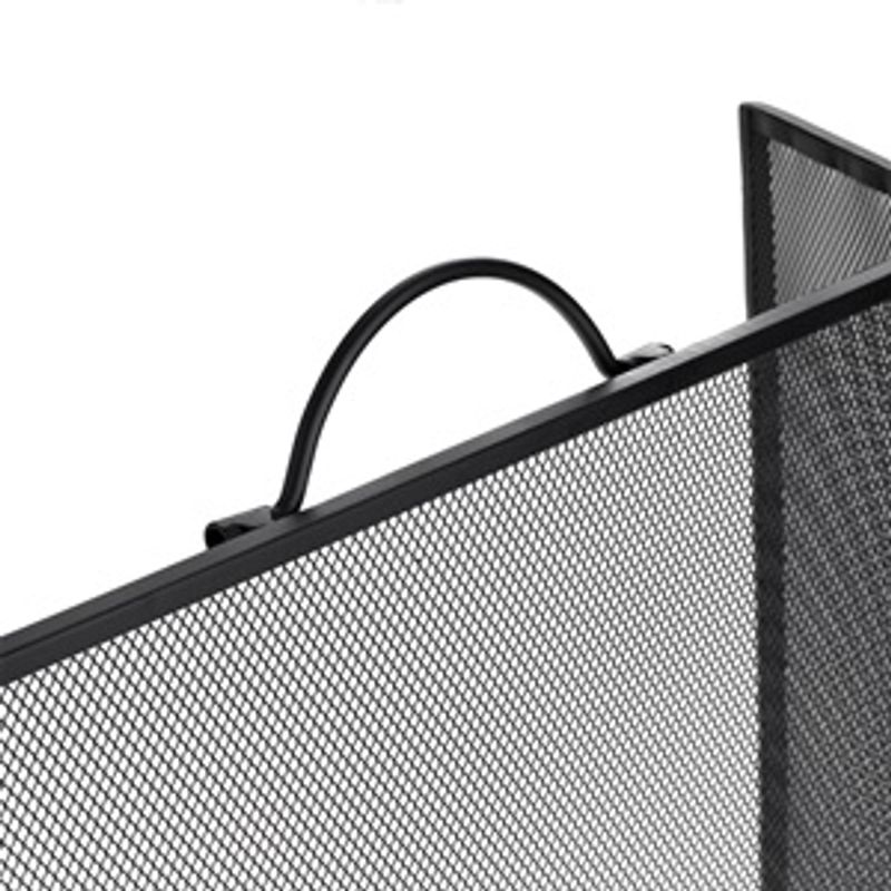 Casa si Gradina - Termice - Sobe, Seminee si accesorii - Accesorii seminee si sobe - Paravan pentru semineu, Metalic, Negru, 62.5x15x56cm - Infinity.ro