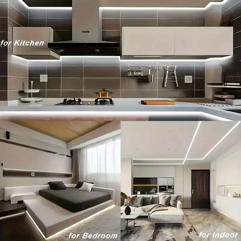 Casa si Gradina - Corpuri si surse de iluminat - Benzi LED - Banda LED KWMLIGHT 3M cu Senzor de Miscare prin Gesturi, Lumina Alba Calda 3000K, pentru Bucatarie, Dulap si Dressing - Infinity.ro