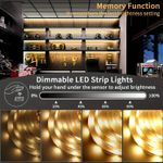 Casa si Gradina - Corpuri si surse de iluminat - Benzi LED - Banda LED KWMLIGHT 3M cu Senzor de Miscare prin Gesturi, Lumina Alba Calda 3000K, pentru Bucatarie, Dulap si Dressing - Infinity.ro