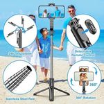 TV, Audio-Video si Foto - Aparate foto si accesorii - Accesorii foto si video - Trepiede - Selfie Stick cu Bluetooth si Trepied, Extensibil 350-1800mm, Negru - Infinity.ro