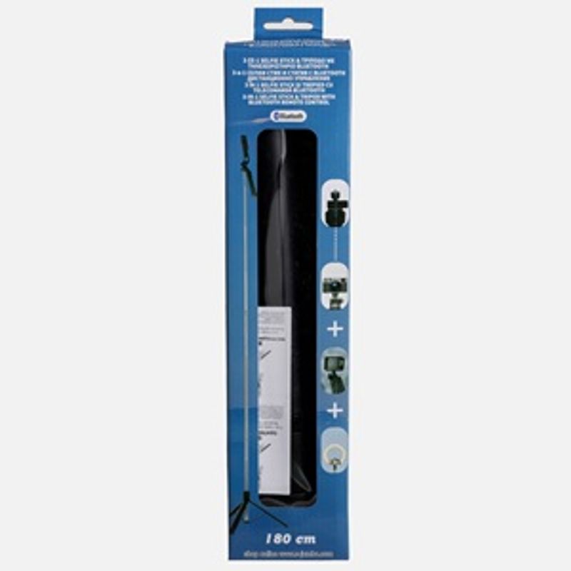 TV, Audio-Video si Foto - Aparate foto si accesorii - Accesorii foto si video - Trepiede - Selfie Stick cu Bluetooth si Trepied, Extensibil 350-1800mm, Negru - Infinity.ro