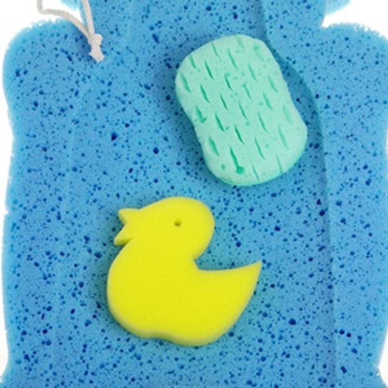 Jucarii, Copii si Bebe - Igiena si ingrijire - Baia bebelusului - Cadite bebe si accesorii baie - Suport de baie pentru bebelusi cu bureti, Albastru, 51x4x32cm - Infinity.ro