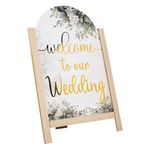 Casa si Gradina - Decoratiuni - DIY - Sevalete - Sevalet Decorativ din Lemn, 33.5x52cm, Alb, cu Imprimare Aurie - Infinity.ro
