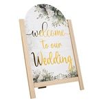 Casa si Gradina - Decoratiuni - DIY - Sevalete - Sevalet Decorativ din Lemn, 33.5x52cm, Alb, cu Imprimare Aurie - Infinity.ro