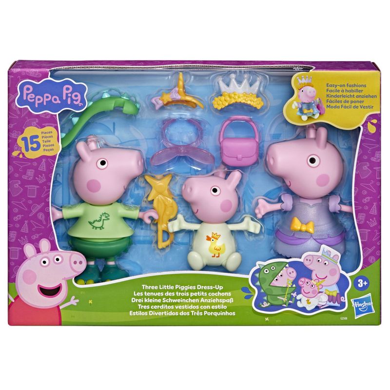 Jucarii, Copii si Bebe - Jucarii si jocuri - Figurine - Peppa Pig set 3 purcelusi care se imbraca cu figurine si accesorii - Infinity.ro